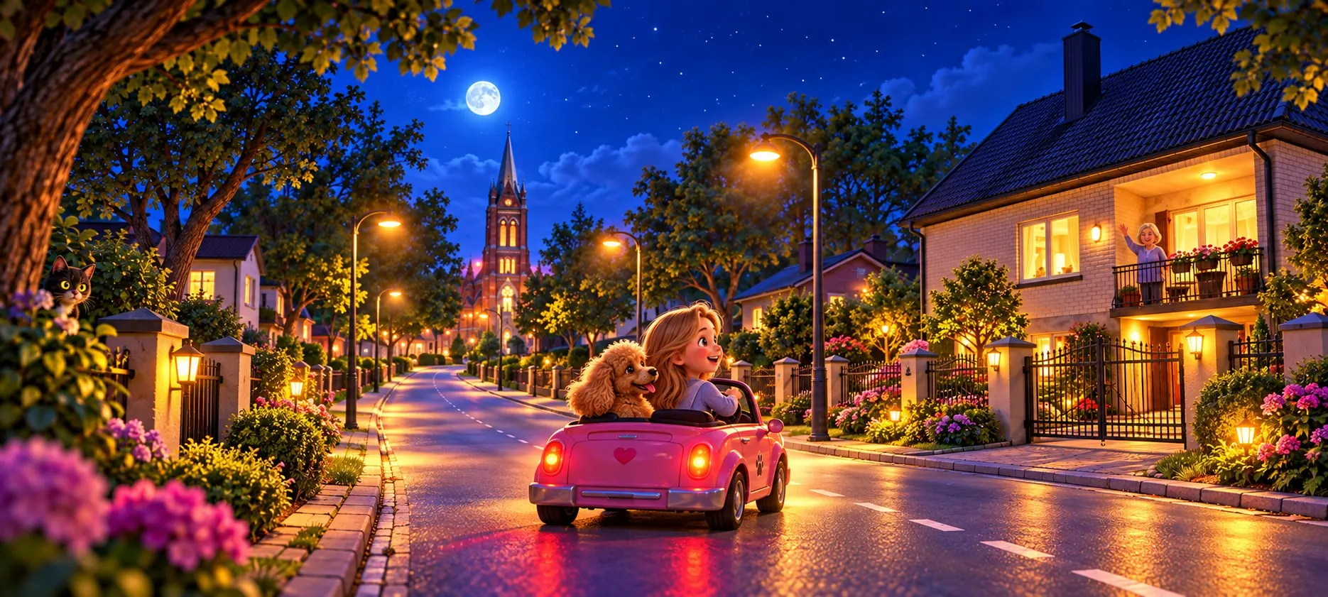 Illustration: an evening in town